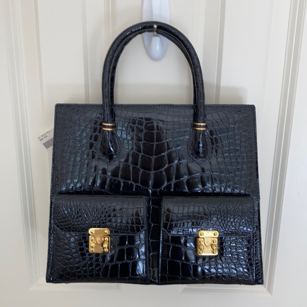 Lana Marks black Alligator purse. New
